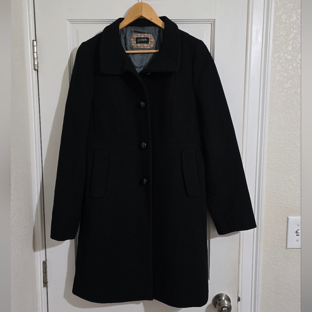 J.Crew Women Vintage Overcoat Wool-Crepe Size 6